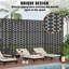 Freestanding Metal Privacy Screen, Laser Cut Decorative Garden Fence Panel with Stand, Rustproof Galvanised Steel Divider, 183x120cm, Black, Brick-Shaped Pattern