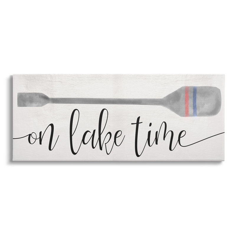 Au-517, toile sur le lac, temps, bateau, aviron, phrase sur toile par Lil 'Rue, impression, H 10 po x l 24 po x P 1,5 po