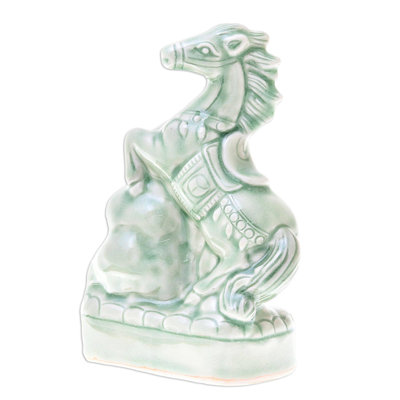 Handmade Lucky Horse Ceramic sculpture (Thailand)