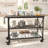 3-Tier Kitchen Table With Wheels And Storage Shelves-810857362