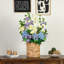 31in. Artificial Mixed Flower and Hydrangea Arrangement in Hyacinth Weave Basket