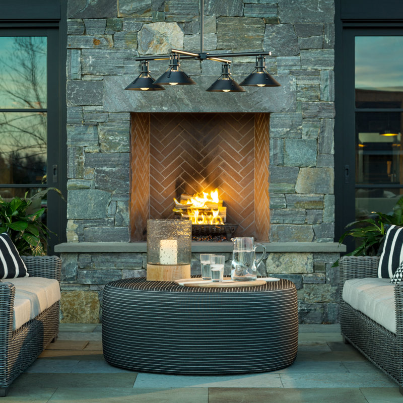 Henry 4 - Bulb 8.2" H Outdoor Chandelier, Oil Rubbed Bronze