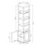 Armoire de rangement 65,64 po de haut à 65 ° pivotant en bois blanc 65,64 po - Design multifonctionnel