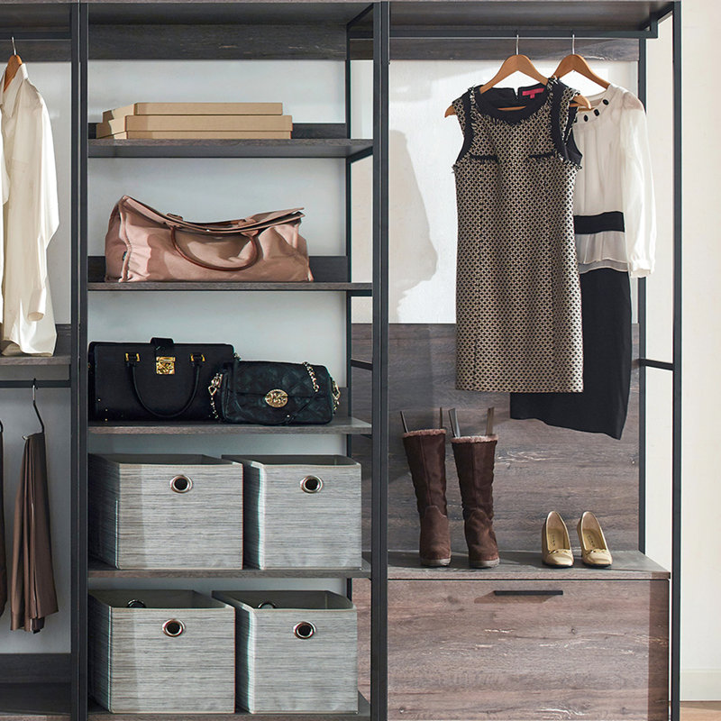 Walk-in en métal thermolaqué avec placard modulaire intérieur spacieux, construction, options de rangement en profondeur, eau et chaleur, tableau Stain Scratch E0