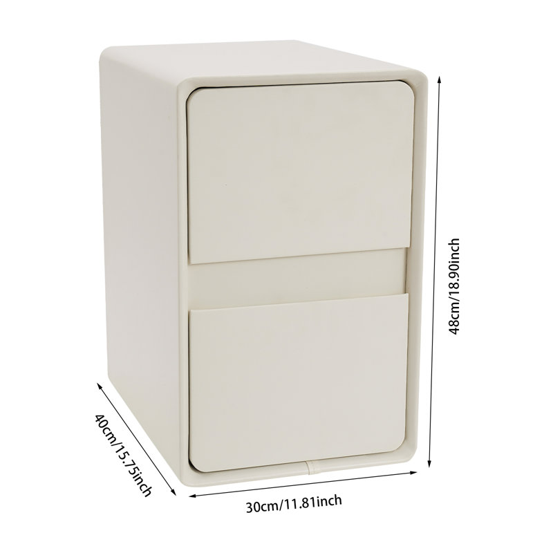 Side Table With 2-Drawers Storage Cabinet 15.75In(D)*11.81In(W)*18.9In(H)