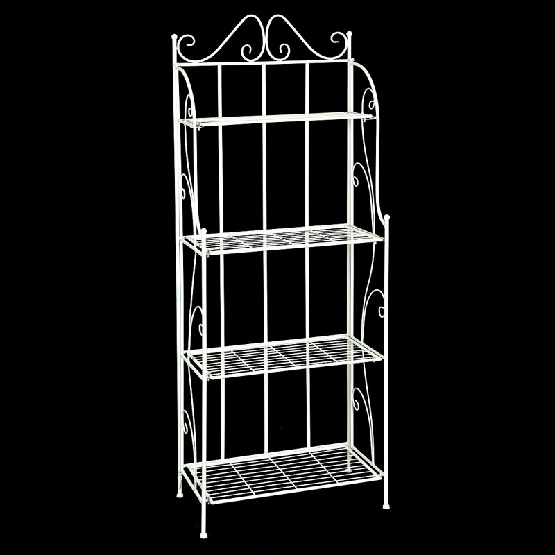 Galan 161cm H x 61cm W Iron Etagere Bookcase, Antique white