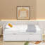 Lit simple avec lit gigogne et 3 tiroirs de rangement, lit plateforme avec tête et pied de lit-1765685049