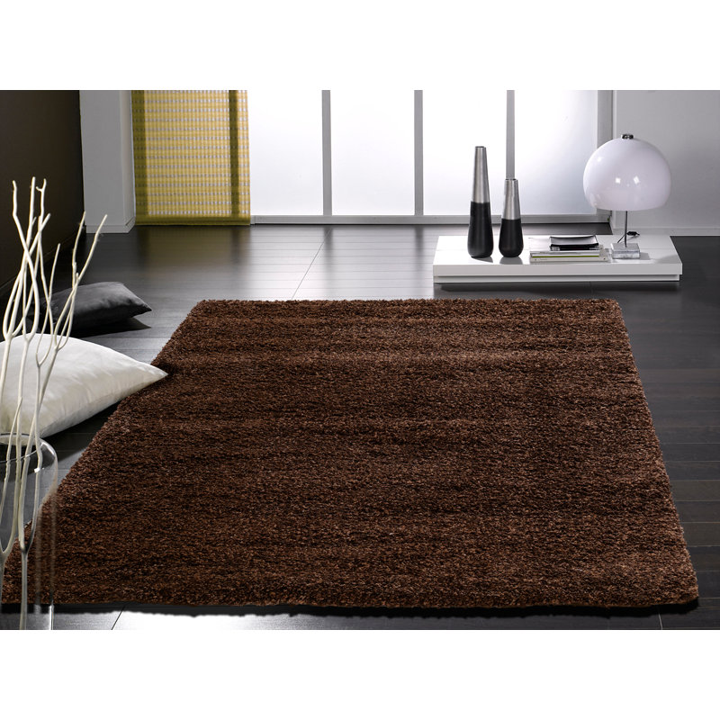 Lobby Shaggy Flatweave Brown Rug, 140 x 200cm