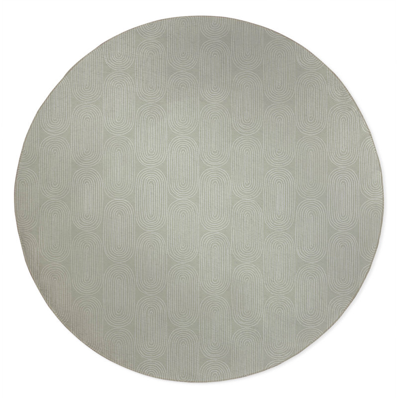 Earthy Embrace Non-Slip Outdoor Rug, Round 5'