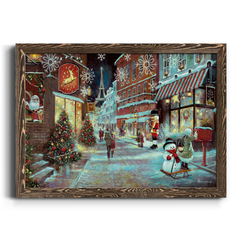 Paris Paris - reproduction d'art sur toile, H 37,5 po x l 27,5 po x P 1,5 po, Noyer