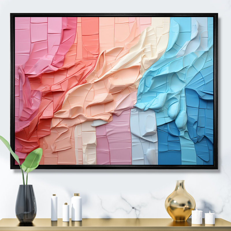 " Abstract Patchwork I ", Black Floater Framed, 12" H x 20" W x 1" D