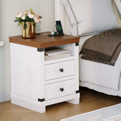 Table de chevet 24 po avec 2 tiroirs Farmhouse