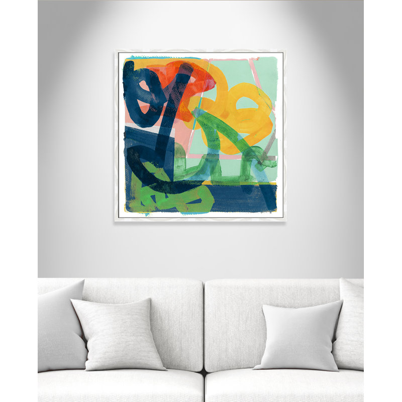 «Dwyer Link» par Cartissi - peinture encadrée, H 32 po x l 32 po x P 0,75 po, Cadre blanc