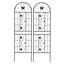 Ensemble de 2 treillis de jardin en métal 71 po x 19,7 po, rouille - extérieur pour lierre, noir, assemblage facile et structure robuste 71 po x 19,7 po, paquet, rouille - grimpeurs, fabrication sans effort