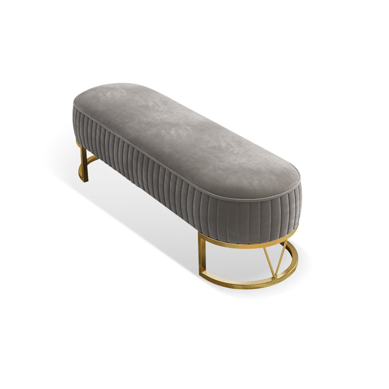Banc avec revêtement, Gris, H 16,93 po x l 39,37 po x P 17,72 po