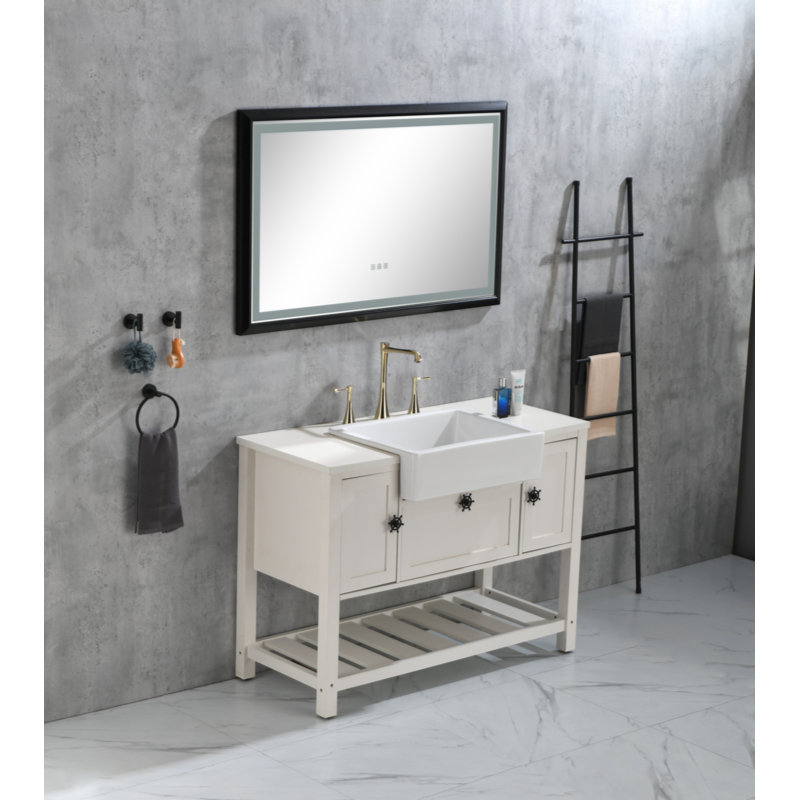 Myhomekeepers 19'' White Ceramic Rectangular Bathroom Sink