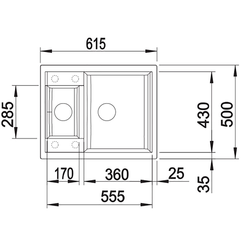Metra 1.5 Bowl Inset Kitchen Sink, White