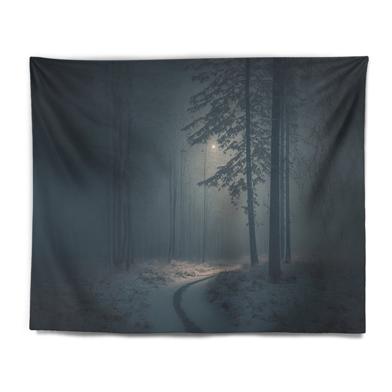 - Tapisserie murale paysage forêt, H 32 po x l 39 po