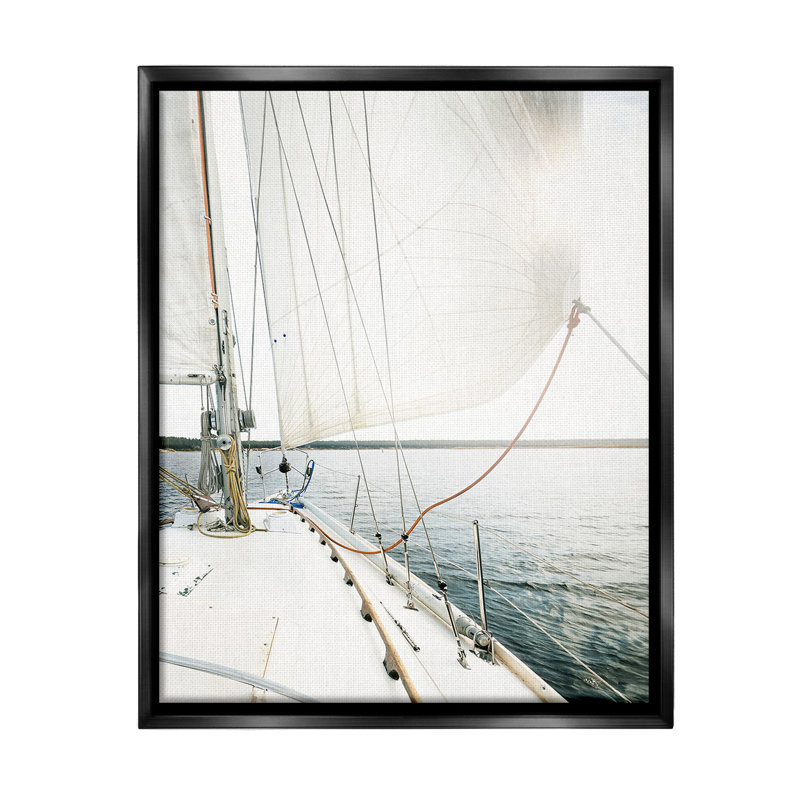 «Nautical Boat Mast View» par Sissi et Seb sur toile, Cadre flottant noir de jais, H 21 po x l 17 po