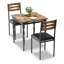 3-Piece Dining Table Set for 2 with Cushioned Chairs, Space-Saving Kitchen Set with Spiral Legs-1517740933-1517740938