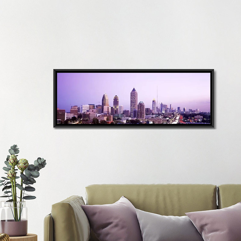 Reproduction de photo sur toile tendue, "panoramique twilight, atlanta, georgia", H 16 po x l 48 po x P 1,5 po, Toile tendue