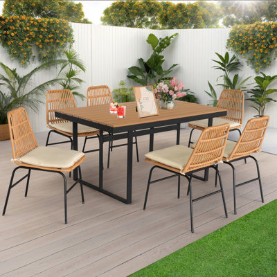 6 - Person Rectangular Outdoor Dining Set With Cushions