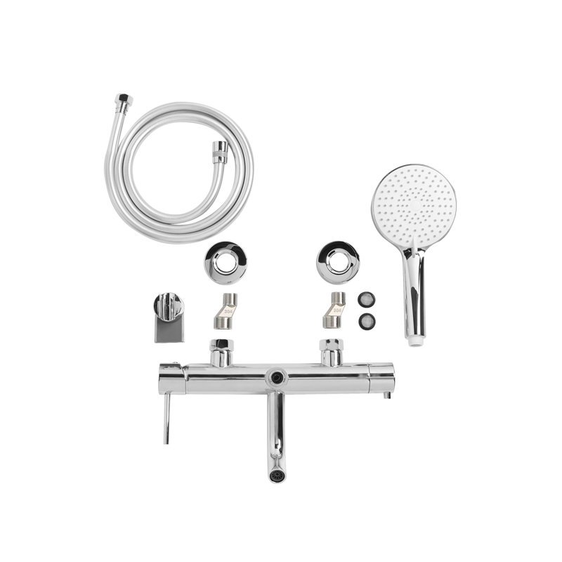 Wall Mounted Bath Shower Mixer Tap MELIQUINA, Silver