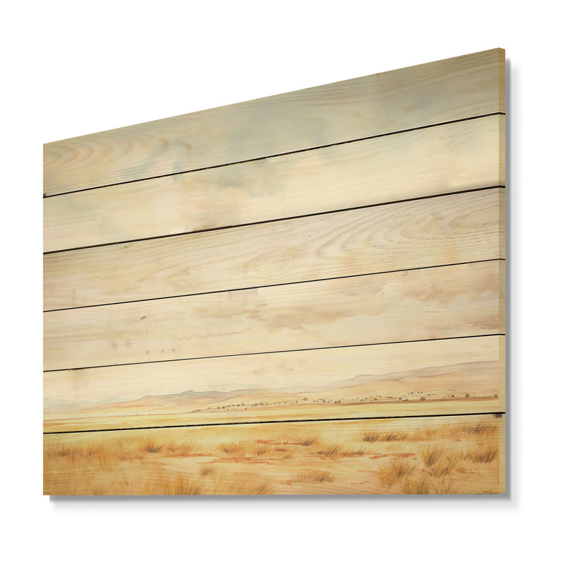 Tranquil Meadow Moments - Art mural en bois sur bois de pin naturel, H 24 po x l 32 po