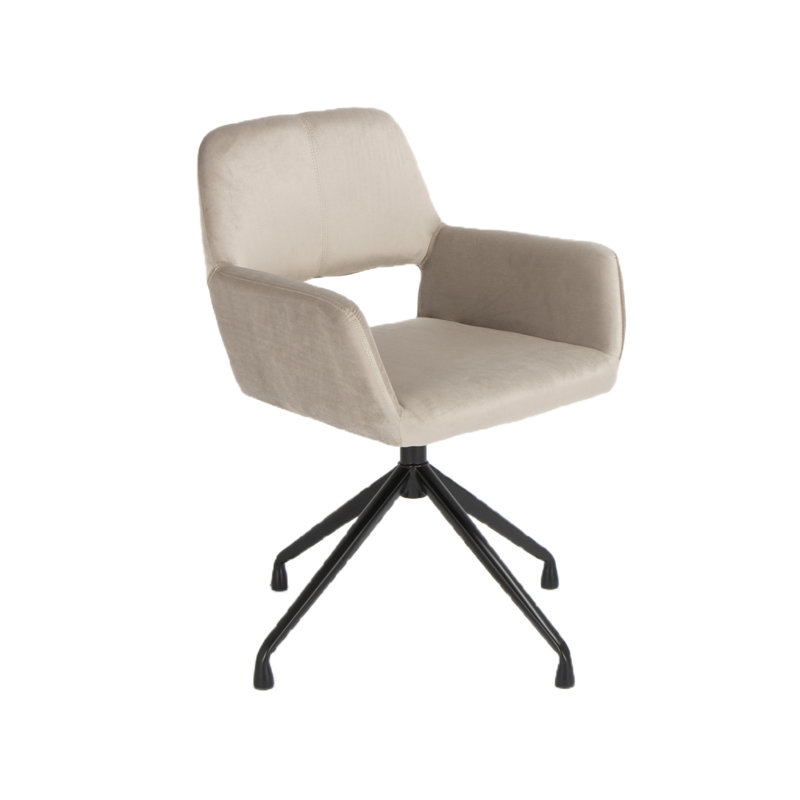 Chaise de bureau pivotante en velours, Beige