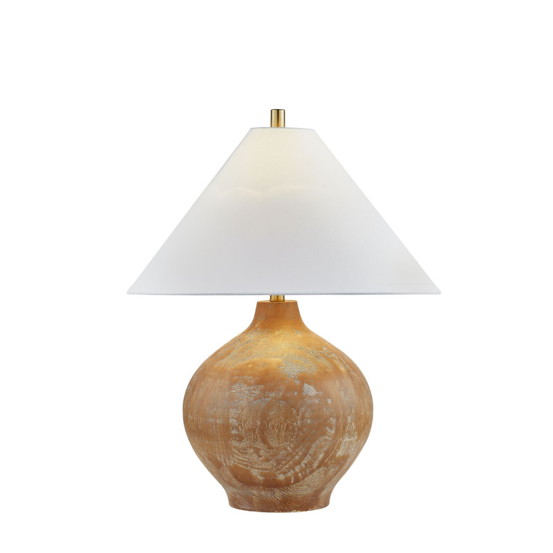 Serenity 27" Resin Table Lamp with Fabric Shade, Brown