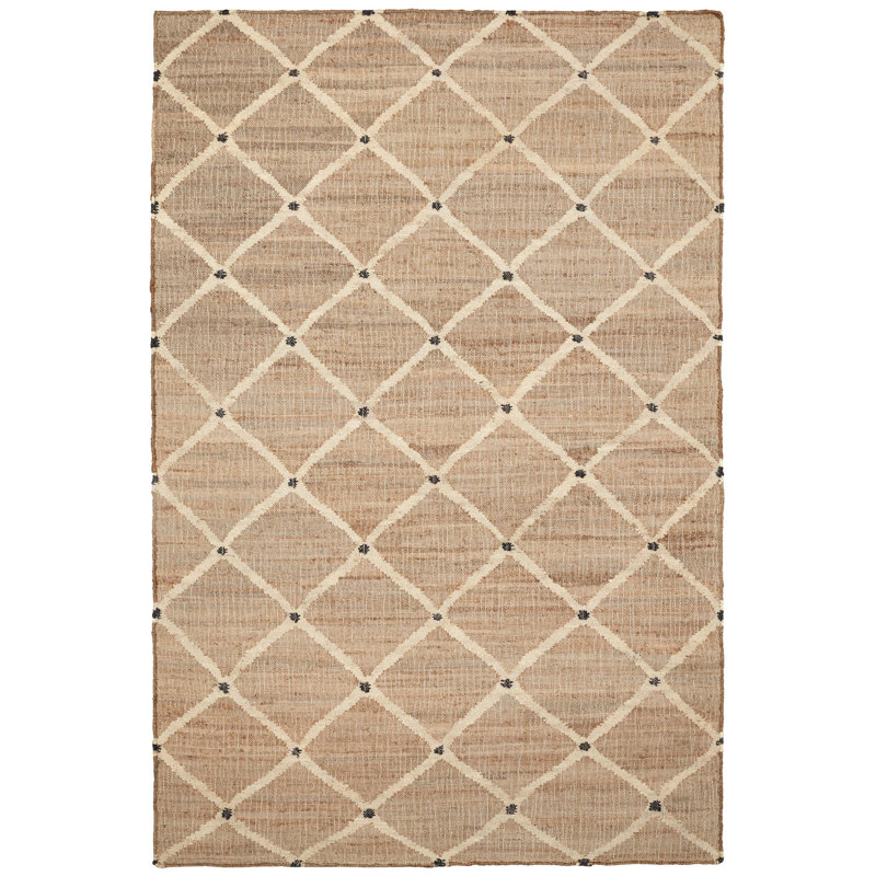 Kali Natural Handwoven Jute Rug, Rectangle 4' x 6', Natural