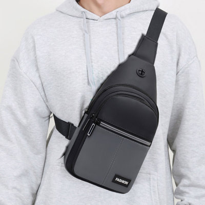 Backpack Sling Bag For Men Women Shoulder Backpack Chest Bags Daypack With Earphone Hole For Hiking Camping Outdoor Trip