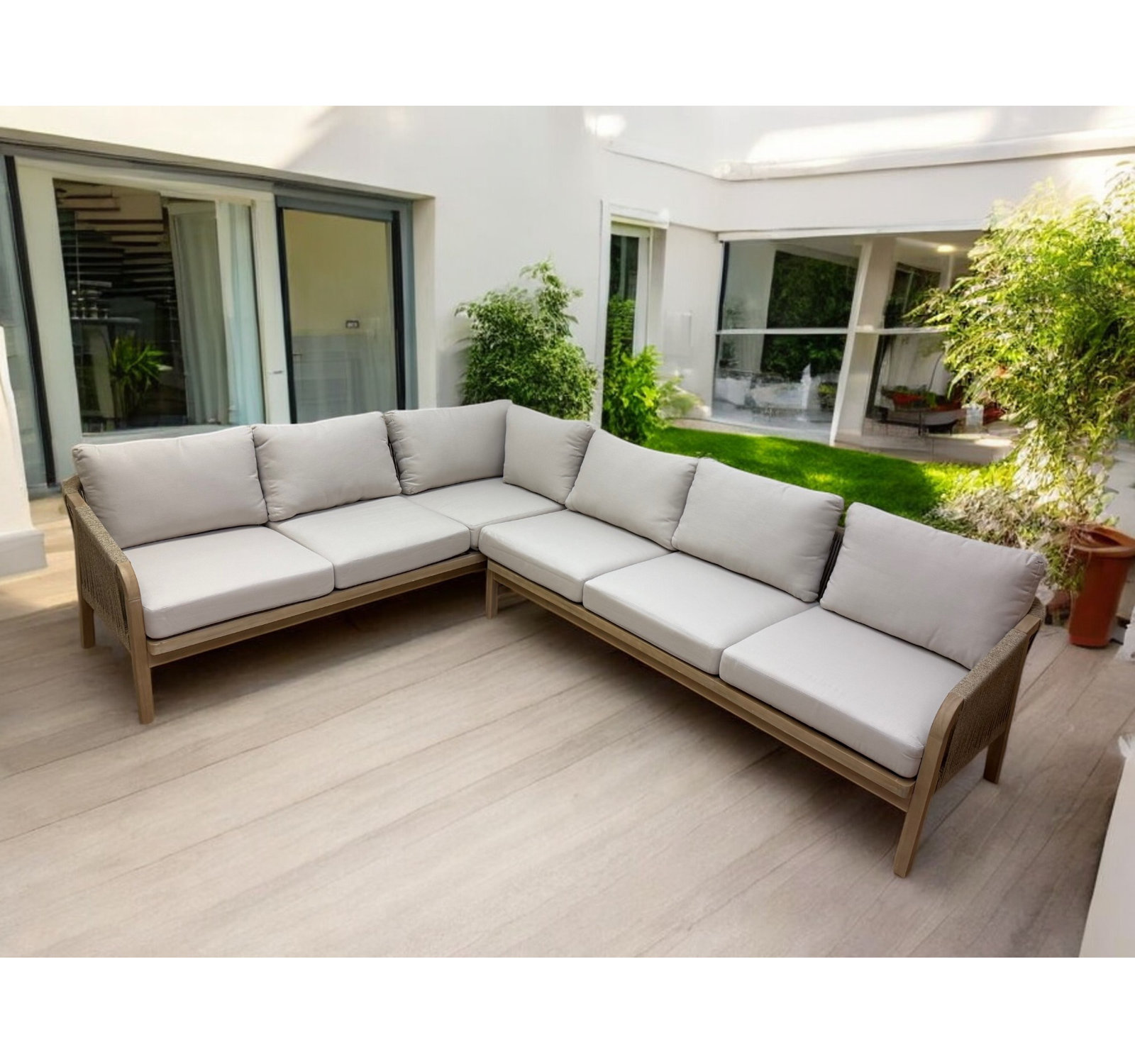 Bowery 5-Person Acacia Patio Seating Group