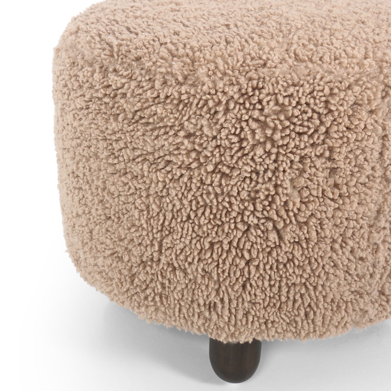 Aniston 21" Ottoman, Burnt Birch, Andes Toast Sherpa