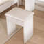 Mini coiffeuse moderne avec miroir éclairé à DEL et rangement dissimulé, tabouret rembourré, bureau de coiffeuse à luminosité réglable, tablettes à l'épreuve de la poussière à plusieurs niveaux