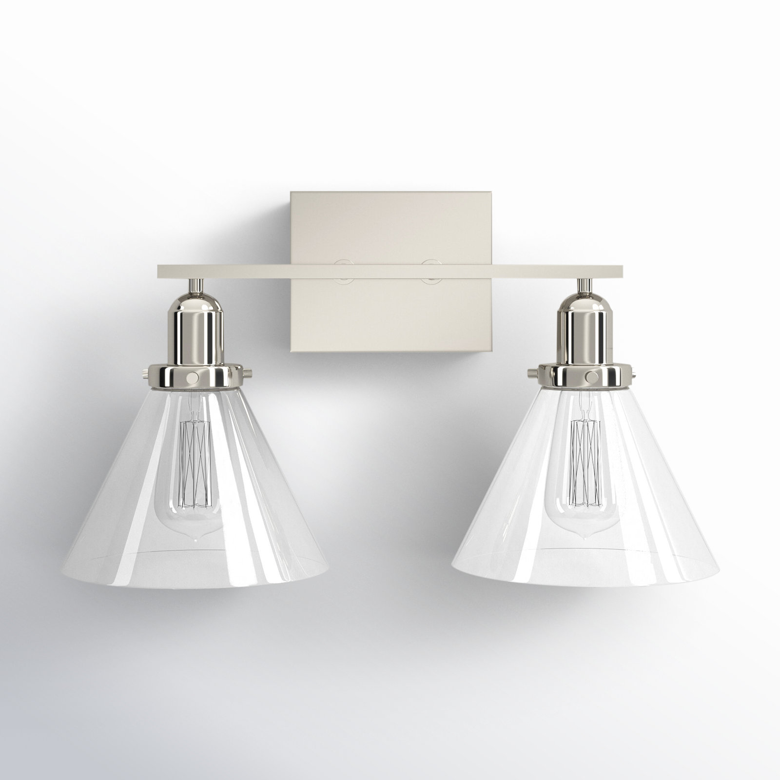 Catalina 2-Light Dimmable Vanity Light, Polished Nickel