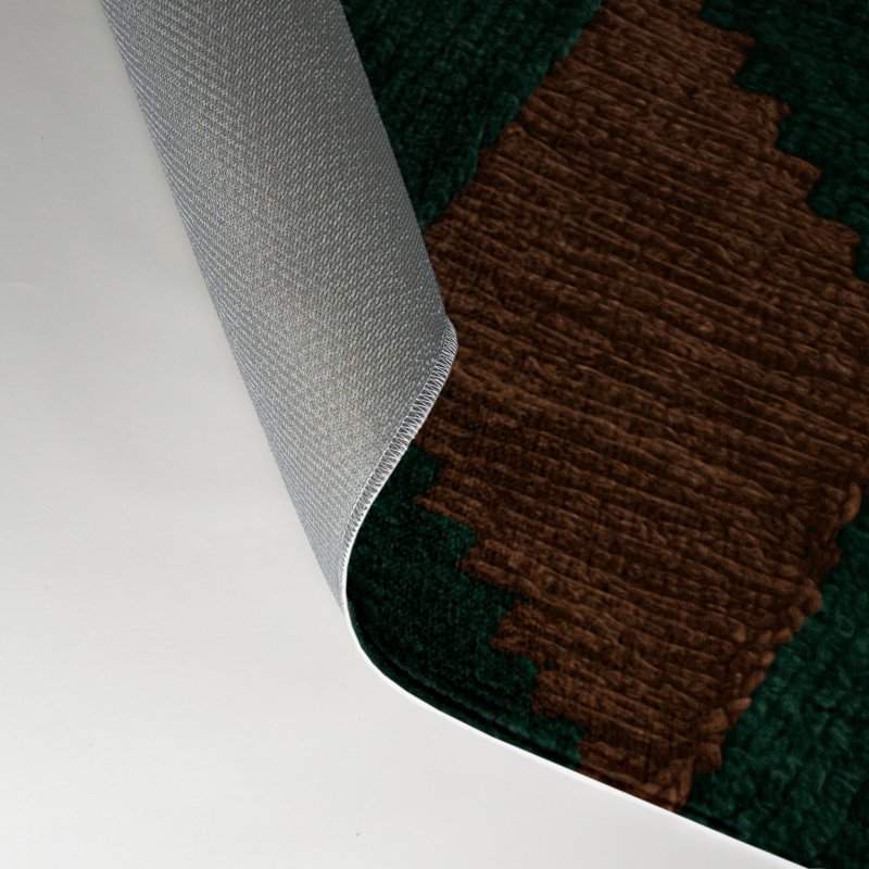 Tapis d'intérieur et d'extérieur à carreaux vert, Rectangulaire 3 pi x 5 pi