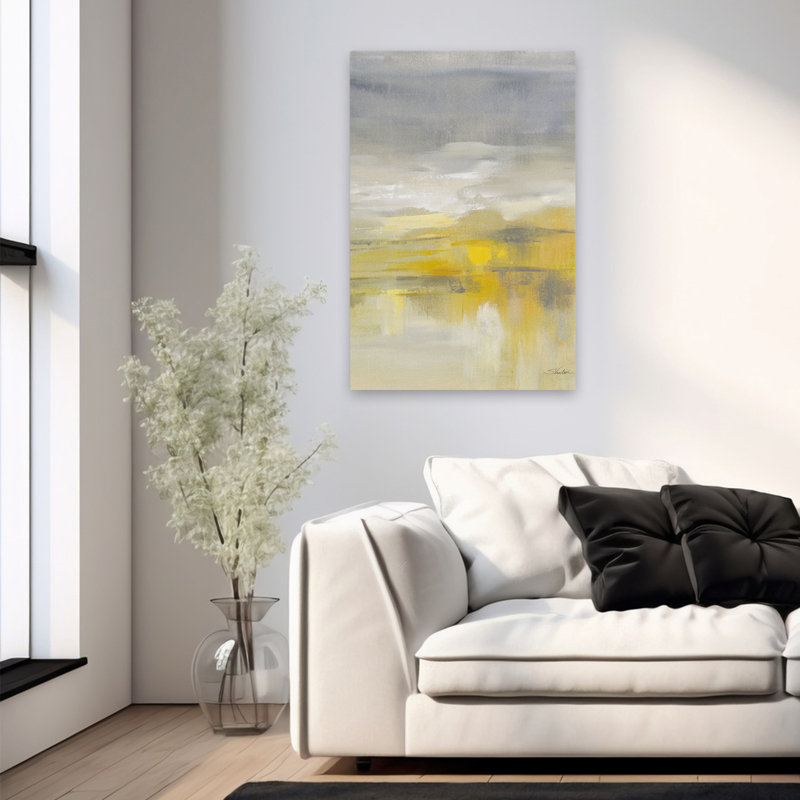 Light After The Rain I - Abstract Cream Gray Grey, 36" H x 24" W