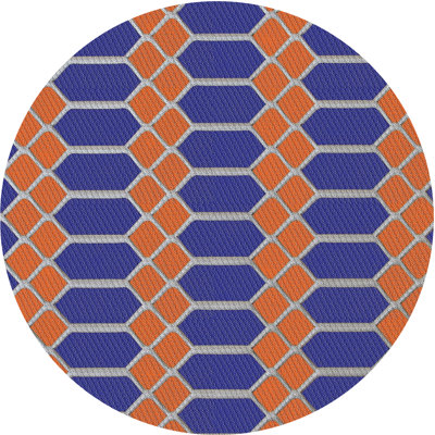 Tapis orange / bleu Katy