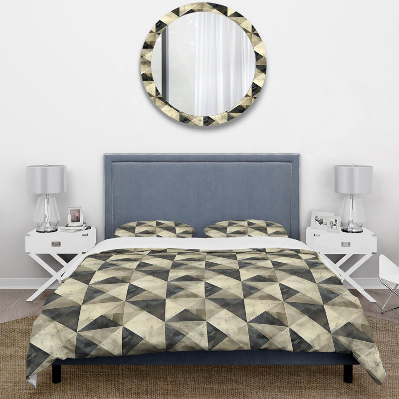 Ensemble de housse de couette Mid-Century gris anthracite Mid-Century, Housse de couette très grand + 2 très grandes ta