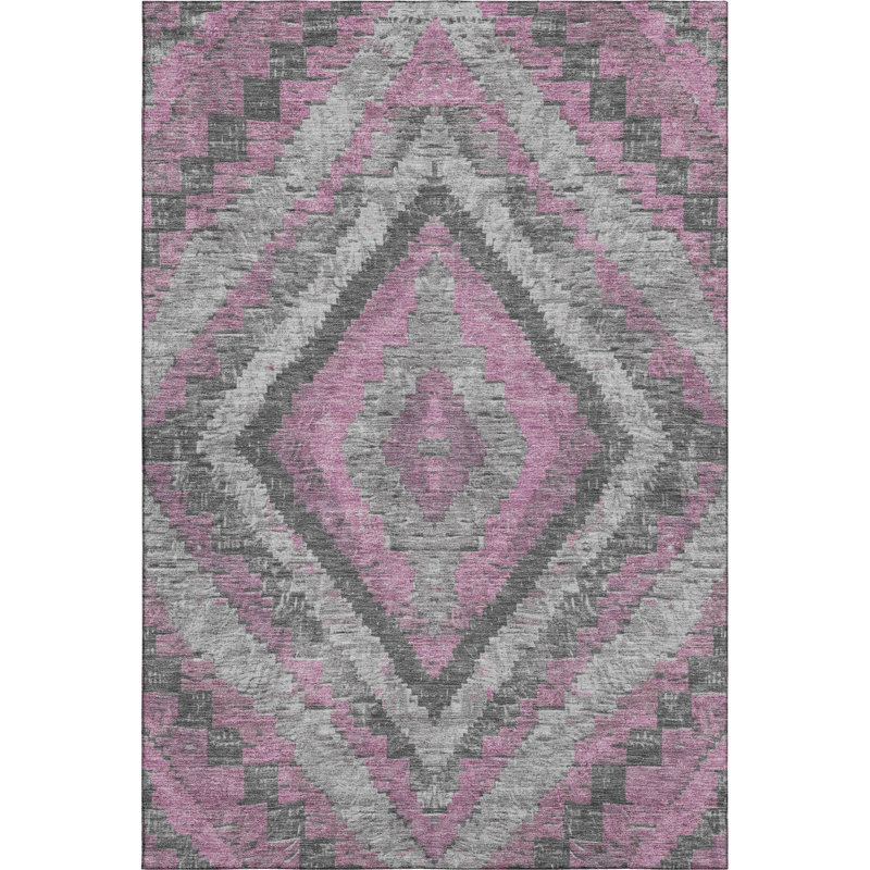 Premium Machine Washable Jakiyra AMF1890 Aztec Rug, Rectangle 10' x 14'
