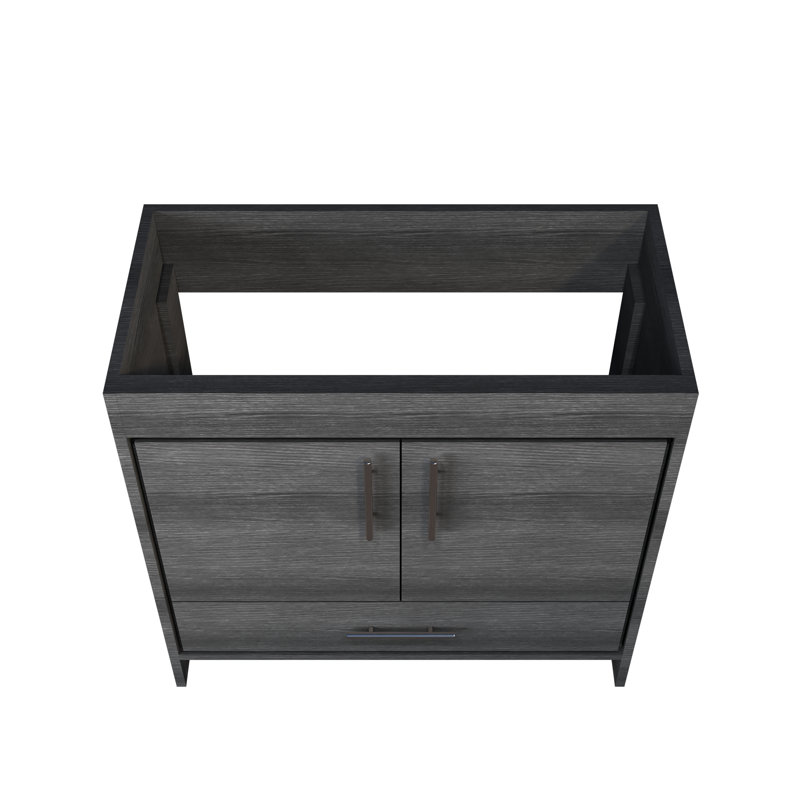 Volpa 35.25'' Single Bathroom Vanity Base Only, Black Ash