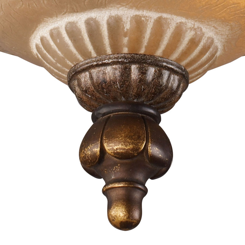 Restoration 12'' Wide 3-Light Semi Flush Mount - Antique Golden Bronze