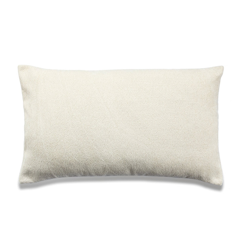 Melange Lumbar With Polyester Insert Pillow, 14"H x 24"W, Cream