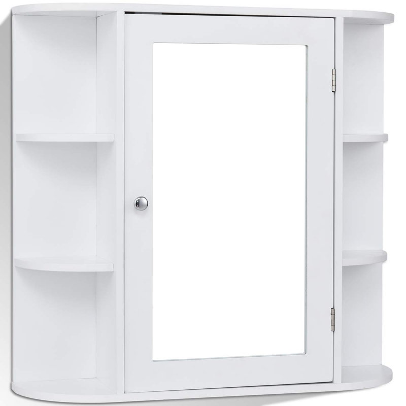66mm W 63mm H Surface Framed Medicine Cabinet Mirror 6 Fixed