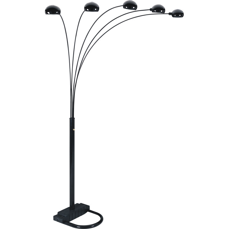 Lampe sur pied à l’arbre 84 po Holdrege, Noir, Noir