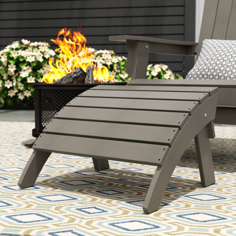 Repose-pieds pliant en polyuréthane Attapulgus, Gris anthracite