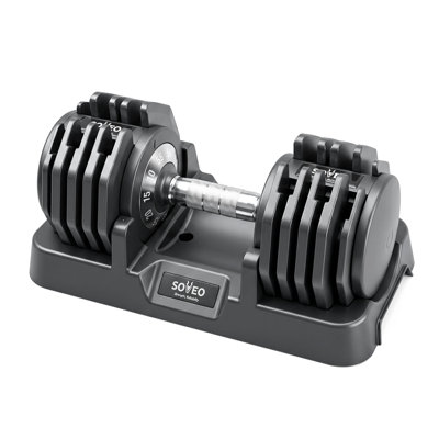 Adjustable Dumbbell, 5-55 LBS Quick-Select Weight Dumbbell with Non-Slip Grip & Base, for Home Gym Strength Training