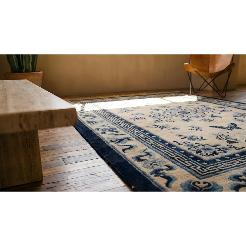 Antique Chinese - Silk Knotted Rug