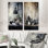 «Coffee Pottery Silhouettes», ensemble d'art mural sur toile café et thé